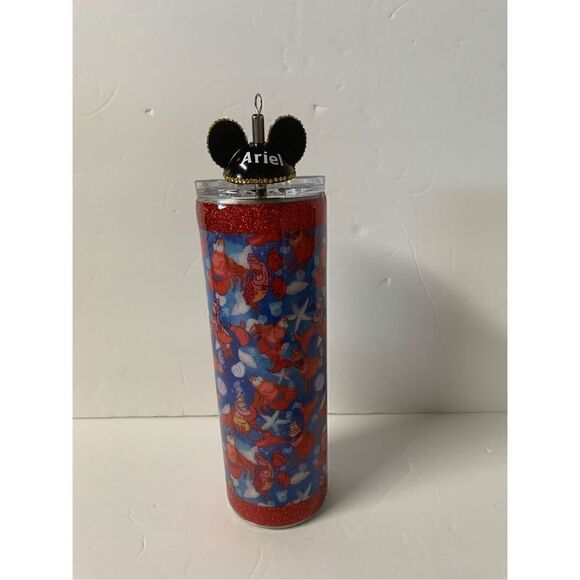 Handmade Mermaid/Lobster 20 oz Tumbler with straw topper - Picture 1 of 6